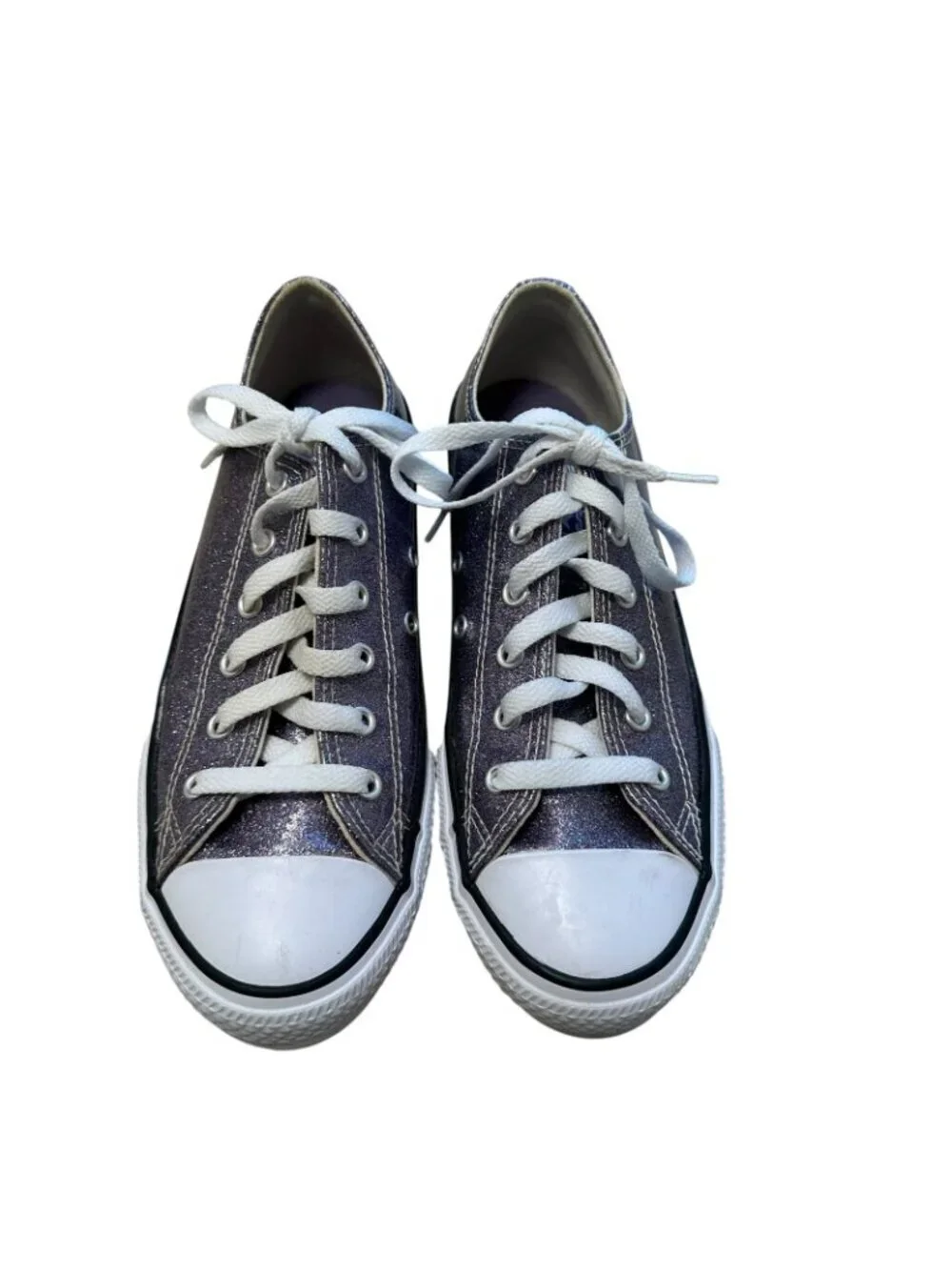 Converse All Star Metallic Purple Fashion Low Sneakers Shoes Junior Size 5